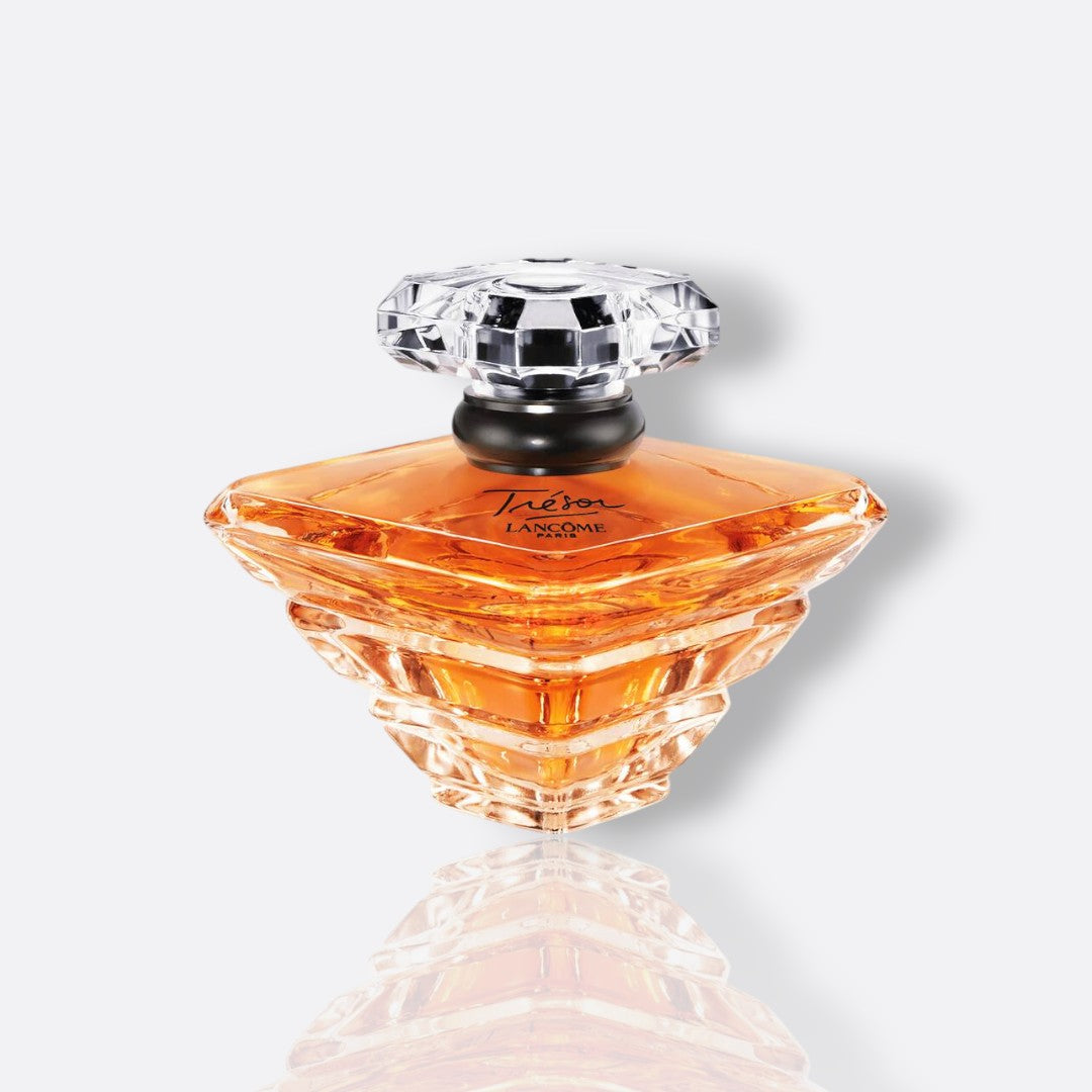 Bottle of Trésor Eau de Parfum by Lancôme – floral women’s perfume with rose, peach, and sandalwood
