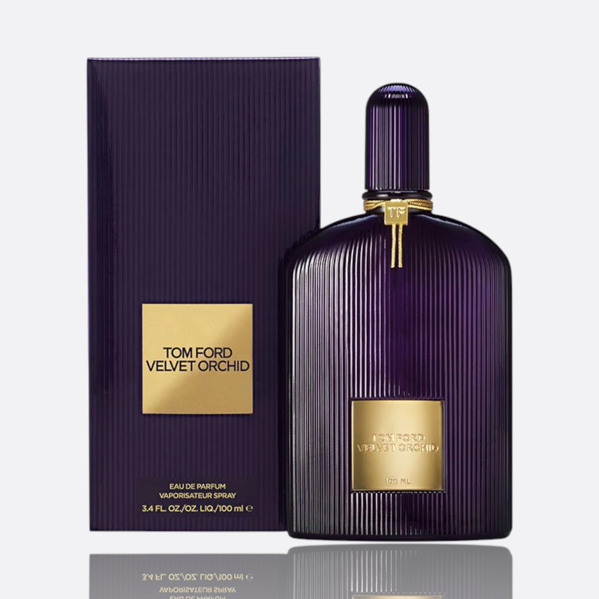 Velvet Orchid Eau de Parfum for women – black orchid honey rum floral sensual fragrance bottle
