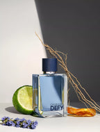 Calvin Klein Defy Eau de Toilette for men blue glass fragrance bottle