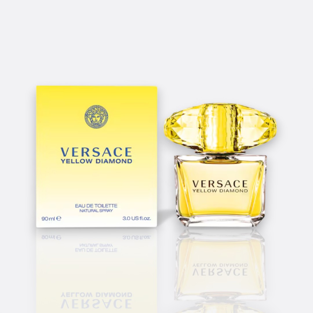 Yellow Diamond Eau de Toilette bottle – luminous women’s fragrance with citrus, floral, and warm notes