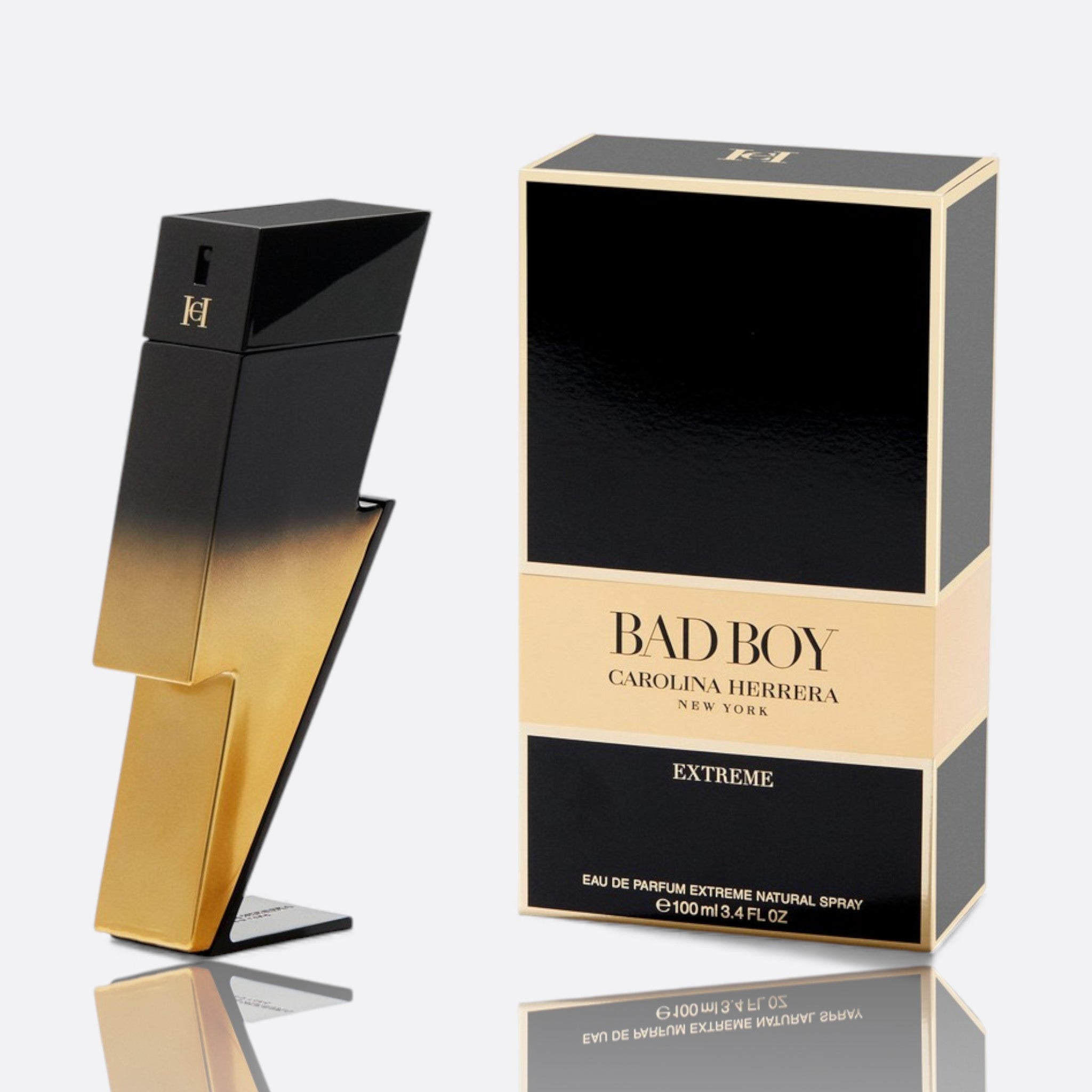 Bad Boy Le Extreme Eau de Parfum bottle – bold men’s scent with spicy, sweet, and warm notes
