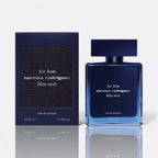 Narciso Rodriguez For Him Bleu Noir Eau de Parfum for men – amber woody musky deep elegant masculine fragrance bottle