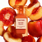 Bitter Peach Eau de Parfum – peach blood orange rum patchouli sandalwood unisex fragrance bottle
